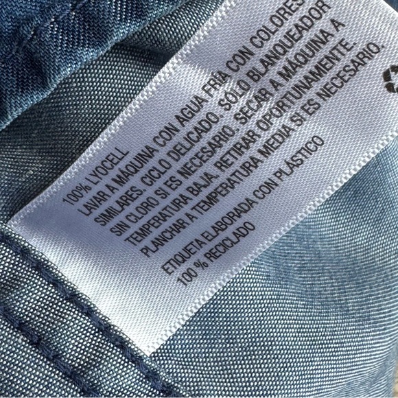 A New Day Chambray Tunic Shirt Long Sleeve with Pockets Soft 100% Lyocell Size M - Picture 7 of 12